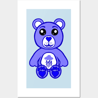 Dark blue Warrior Bear 2.0 Posters and Art